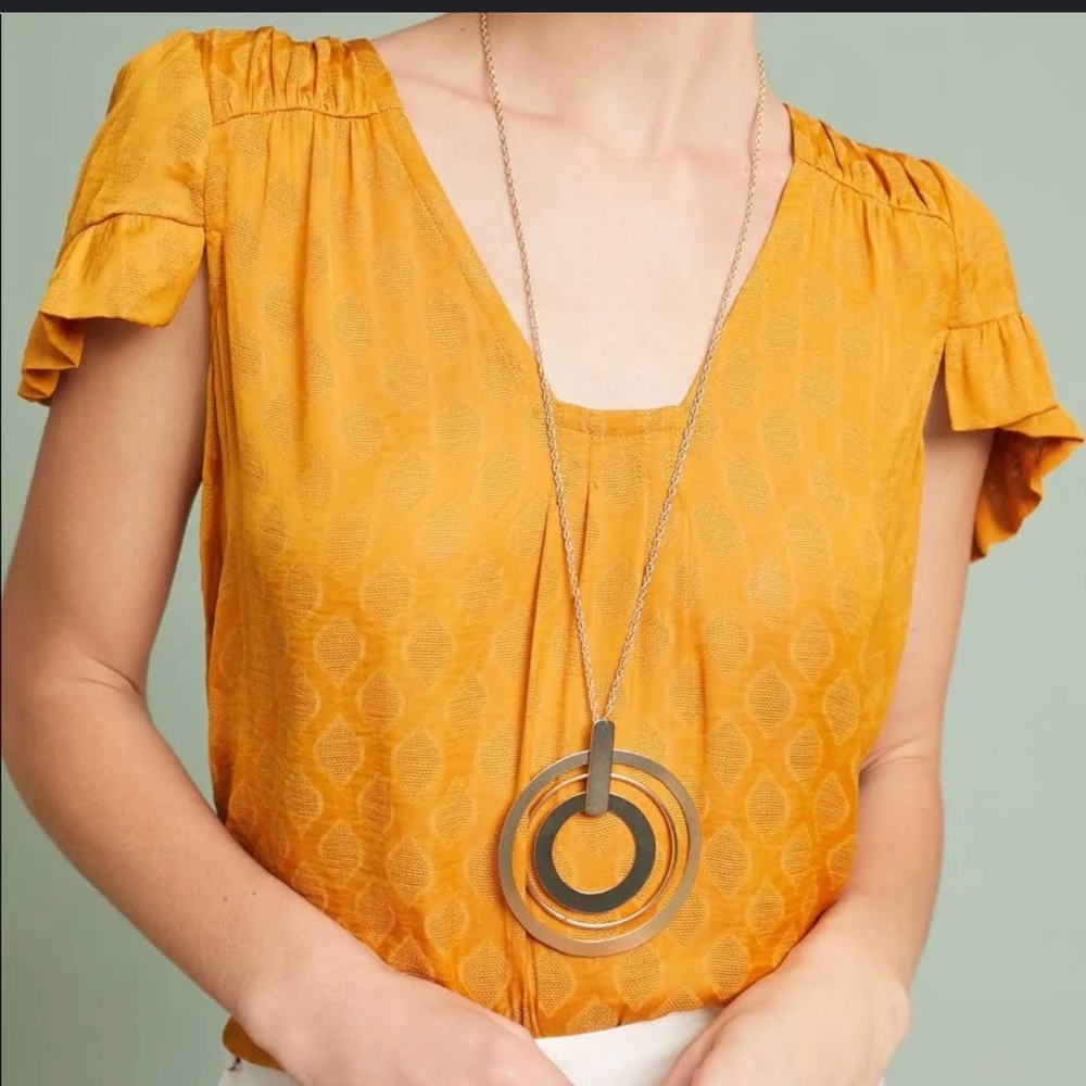 Anthropologie Maeve Hailey Flutter Sleeve Blouse - XS
